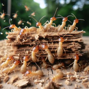 termites eating timber